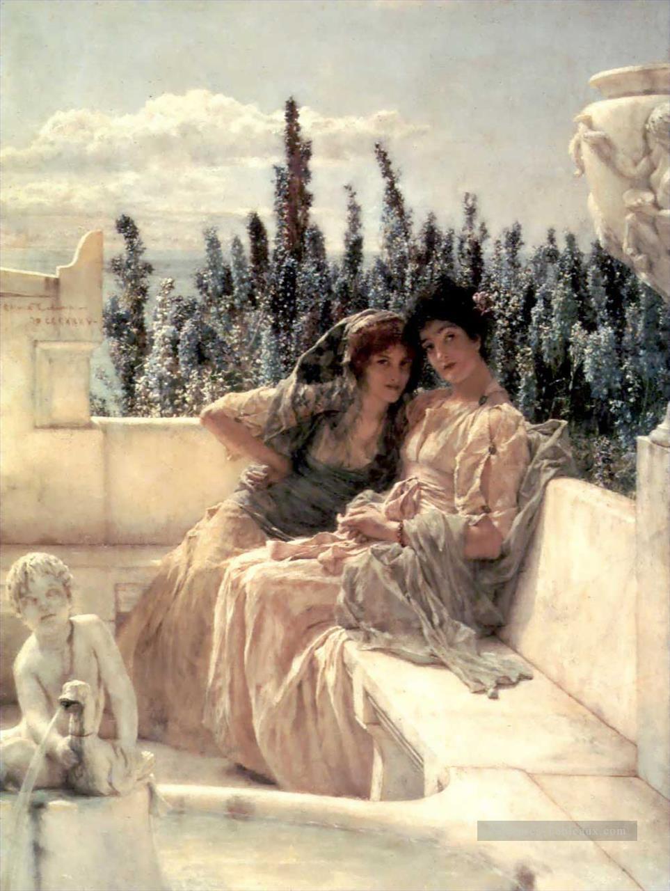 Whispering Noon romantique Sir Lawrence Alma Tadema Peintures à l'huile